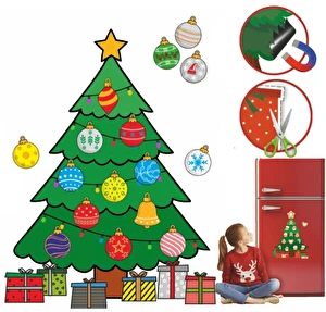 Zestaw kreatywny Choinka magnetyczna na lodówkę Bombki