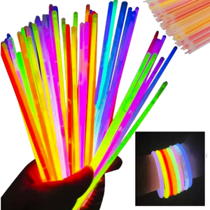 Bransoletki patyczki świecące opaski fluorescencyjne chem 100szt + łączniki