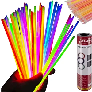 Bransoletki patyczki świecące opaski fluorescencyjne chem 100szt + łączniki