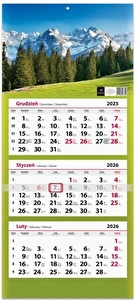 Kalendarz ścienny trójdzielny mix wzorów 2026