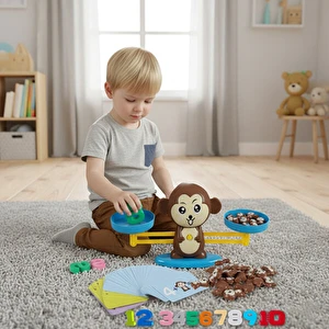 Gra Edukacyjna do Nauki Liczenia Waga Szalkowa Małpka