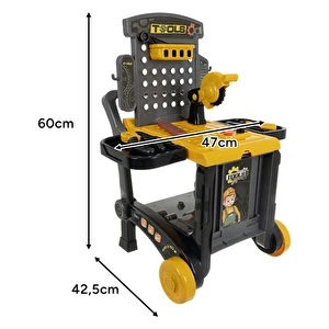 Warsztat Majsterkowicza dla dzieci 59el. 3w1 zestaw zabawkowy wózek prezent