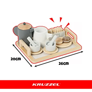 Drewniany zestaw do herbaty zabawka dla dzieci akcesoria dzbanek