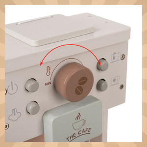 Drewniany ekspres do kawy KRUZZEL zestaw z akcesoriami dla dzieci do zabawy