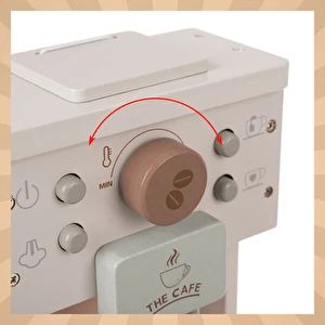 Drewniany ekspres do kawy KRUZZEL zestaw z akcesoriami dla dzieci do zabawy