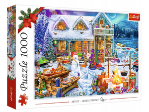 Puzzle 1000 elementów Zimowy czas 10948 Trefl Świąteczne czas świąteczny