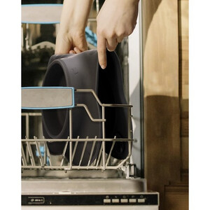 Miska podwójna z podkładką silikonową dla Kota Psa Czarna 450ml