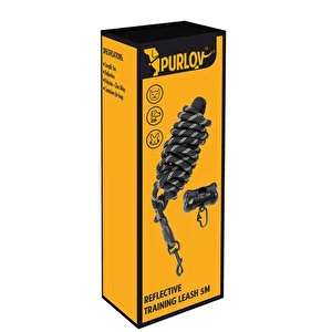 Smycz treningowa dla psa odblaskowa 5m czarna