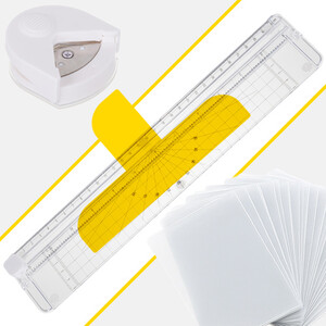 Laminator A4 IZOXIS 4w1 zestaw zgrzewarka trymer zaokrąglacz + 60 folii