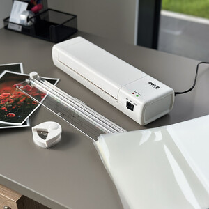 Laminator A4 IZOXIS 4w1 zestaw zgrzewarka trymer zaokrąglacz + 60 folii