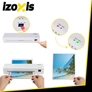 Laminator A4 IZOXIS 4w1 zestaw zgrzewarka trymer zaokrąglacz + 60 folii