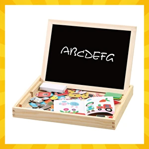 Tablica edukacyjna magnetyczna dwustronna 108 el. zabawka w Skrzynce Prezent