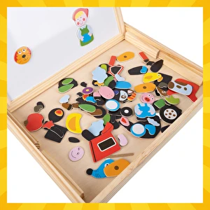 Tablica edukacyjna magnetyczna dwustronna 108 el. zabawka w Skrzynce Prezent