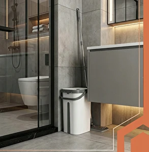 Mop Płaski z Wyciskaczem Duże dwukomorowe wiadro 11L + 3 nakładki