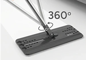 Mop Płaski z Wyciskaczem Duże dwukomorowe wiadro 8,5L + 3 nakładki