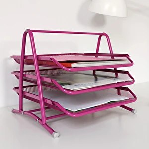 Zestaw półek 3 szt siatka różowy