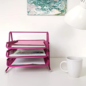 Zestaw półek 3 szt siatka różowy