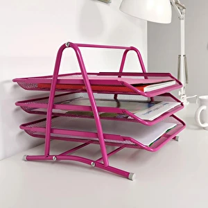 Zestaw półek 3 szt siatka różowy