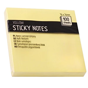 Karteczki samoprzylepne 76x76 100 szt żółte