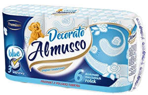 Papier toaletowy 3 warstwowy Premium Almusso Decorato biały 6 rolek