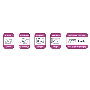 Papier toaletowy 3 warstwowy Premium Almusso Decorato biały 6 rolek