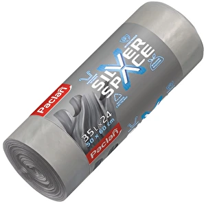 Worki na śmieci 35L 24 szt Mocne Wiązane Paclan Silver Space