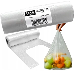 Reklamówki jednorazowe na rolce zrywki foliowe do 5 kg 120szt Paclan
