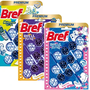 3x Bref Power Aktiv Color zawieszka kostka do WC Flowers Ocean Chlorine 3x50g