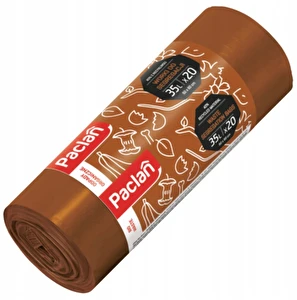 Worki na śmieci 35L 20szt brązowe Paclan do segregacji odpadów BIO