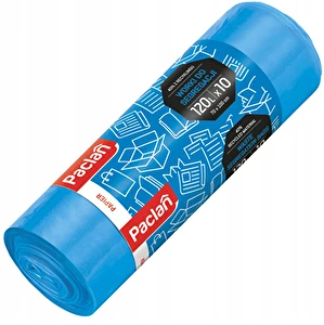 Worki na śmieci 120L 10szt niebieskie Paclan do segregacji papieru