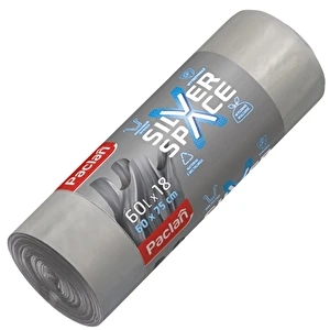 Worki na śmieci 60L 18 szt Mocne Wiązane Paclan Silver Space