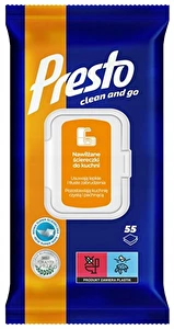 Ściereczki nawilżane Presto 2in1 do kuchni wyciągane 55 sztuk