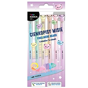 Cienkopisy 6 kolorów Misie Kidea CIM6KA