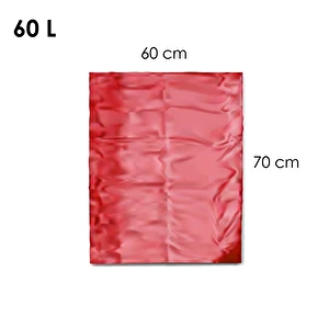 Worki na odpady medyczne LDPE 60L 50 szt czerwone