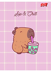 Zeszyt do nauki pisania A4 32k linia 2 kolor Capybara Mood