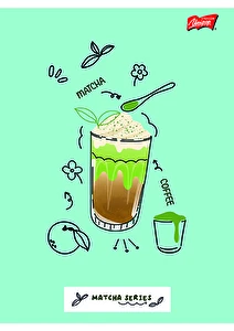 Zeszyt do nauki pisania A4 32k linia 2 kol Matcha Mood Unipap