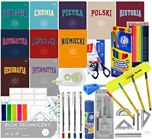Wyprawka szkolna zeszyty tematyczne klasa 4-8 + plan lekcji 751211