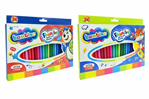 Flamastry mazaki pisaki szkolne BAMBINO zmywalne 24 kolory intensywne