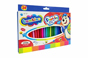 Flamastry mazaki pisaki szkolne BAMBINO zmywalne 24 kolory intensywne