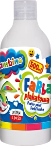 Farba plakatowa szkolna Bambino 500 ml BIAŁA w butelce