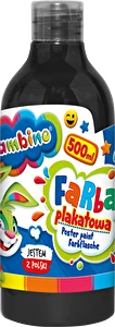 Farba plakatowa szkolna Bambino 500 ml CZARNA w butelce