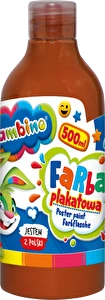 Farba plakatowa szkolna Bambino 500 ml BRĄZOWA w butelce