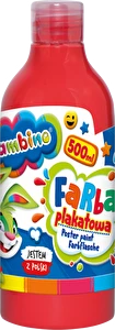 Farba plakatowa szkolna Bambino 500 ml CZERWONA w butelce