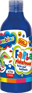Farba plakatowa szkolna Bambino 500 ml NIEBIESKA w butelce
