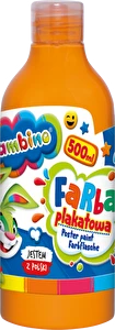 Farba plakatowa szkolna Bambino 500 ml POMARAŃCZOWA w butelce