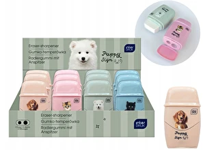 Temperówka gumka Interdruk 2w1 Puppy Sign szkolna gumko temperówka