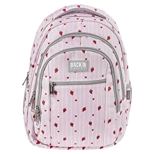 Plecak szkolny 3 kom. BackUp 8 O08 Pink Love Truskawki