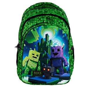 Plecak szkolny dwustronny panel 3w1 BackUp 8 D64 Pixel Minecraft