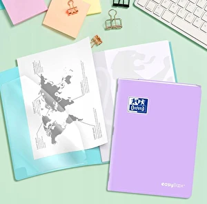 Zeszyt w kratkę A4 Oxford 3w1 Easybook Pastel 60 kartek z z teczą