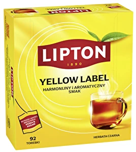 Herbata czarna ekspresowa Lipton Yellow Label 92 torebki